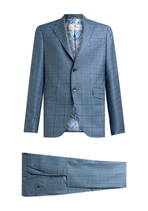 ETRO checked single-breasted wool suit - Blue