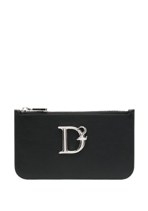 DSQUARED2 logo-plaque leather purse - Black