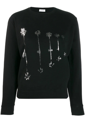 Saint Laurent palm tree print sweatshirt - Black