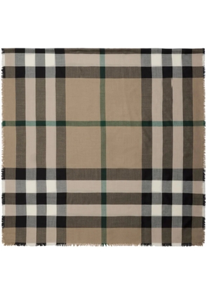 Burberry raw-cut checked scarf - Neutrals