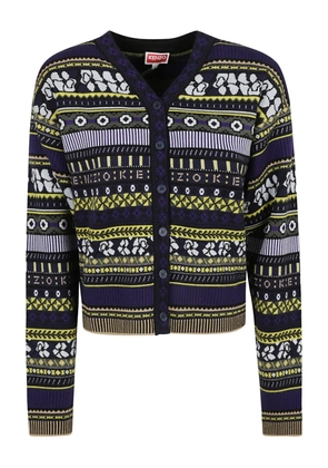 Kenzo patterned button cardigan - Blue