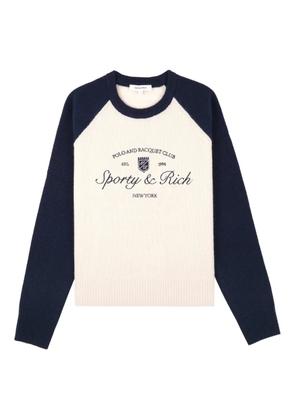 Sporty & Rich raglan-sleeve embroidered sweater - Neutrals