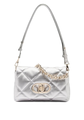 LIU JO LaPuffy medium quilted logo shoulder bag - Silver