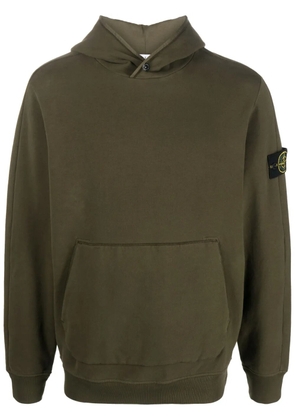 Stone Island logo-patch cotton hoodie - Green