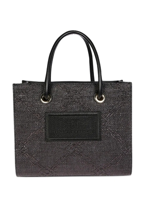 Elisabetta Franchi small raffia tote bag - Black