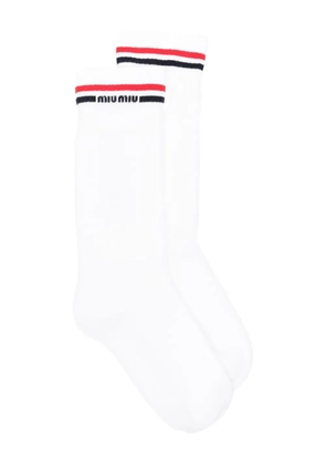 Miu Miu stripe-detail socks - White
