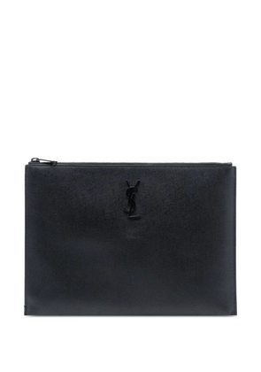 Saint Laurent Pre-Owned 2020 Grain De Poudre Monogram Monochrome iPad Case clutch bag - Black
