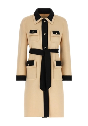 Valentino Garavani belted contrast-trim coat - Neutrals