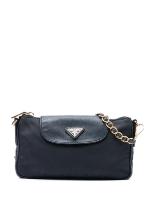 Prada Pre-Owned 2000-2013 Saffiano Trimmed Tessuto Chain crossbody bag - Black