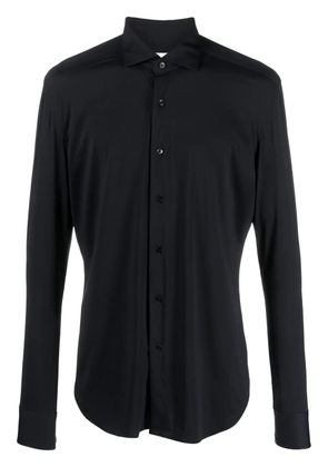 Xacus spread-collar long-sleeve shirt - Blue