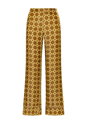 MALIPARMI velvet patterned trousers - Yellow