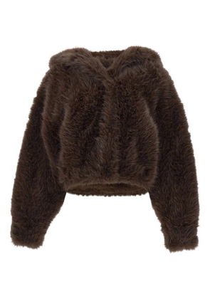 BB Couture hooded faux-fur jacket - Brown