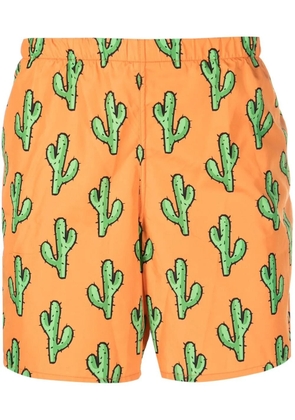 yes i am Cactus printed swim shorts - Orange