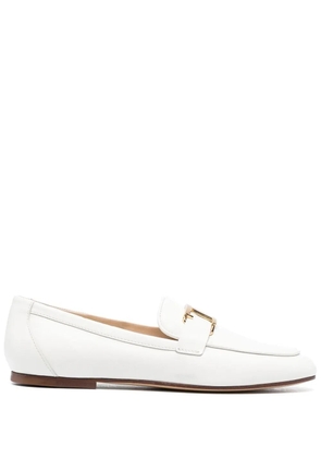 Tod's T-logo leather loafers - White
