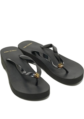 Tory Burch logo-detail flip flops - Black