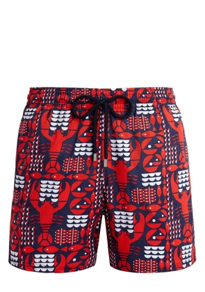 Vilebrequin Stretch Swim Shorts Graphic Lobsters - Red