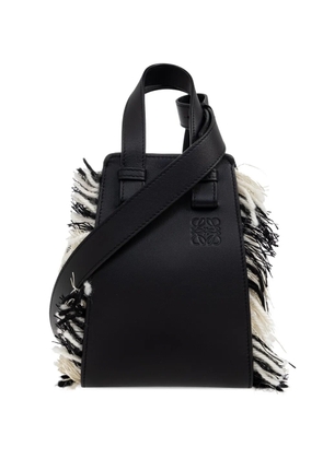 LOEWE x Albers Compact Hammock fringed leather tote bag - Black