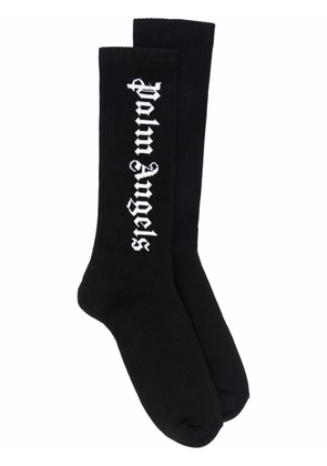 Palm Angels intarsia-logo socks - Black