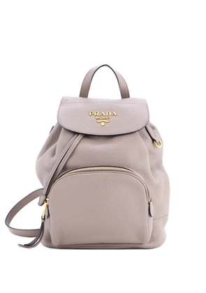 Prada Pre-Owned Front Pocket Drawstring Vitello Daino Medium backpack - Neutrals
