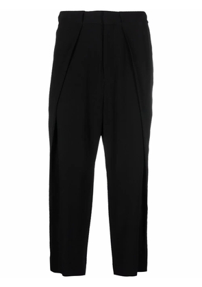 Balmain side folded crepe cropped trousers - Black