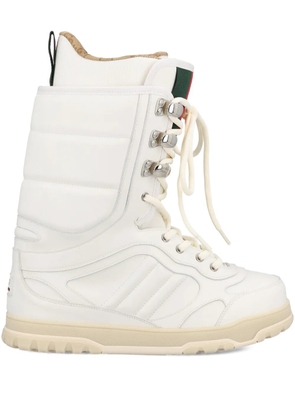 Gucci web-detail lace-up boots - White