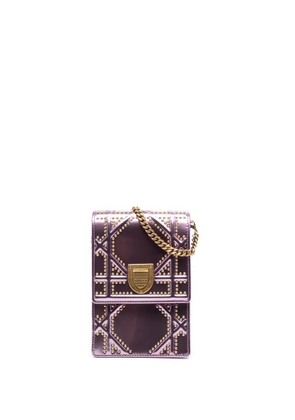 Christian Dior Pre-Owned 2018 Metallic Studded Calfskin Vertical Diorama crossbody bag - Pink