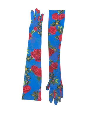 Magda Butrym floral-print gloves - Blue