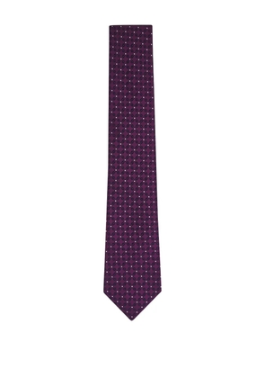 Brunello Cucinelli geometric-print silk tie - Purple
