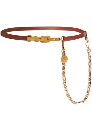 ETRO Pegaso-medallion chain leather belt - Brown