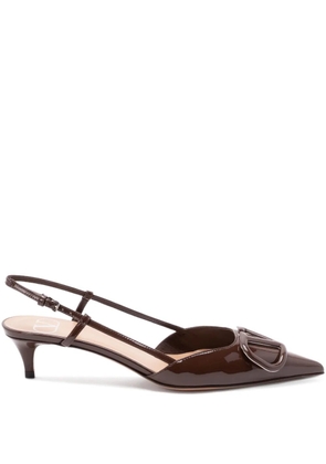 Valentino Garavani 40mm VLogo Signature slingback pumps - Zwx bark brown