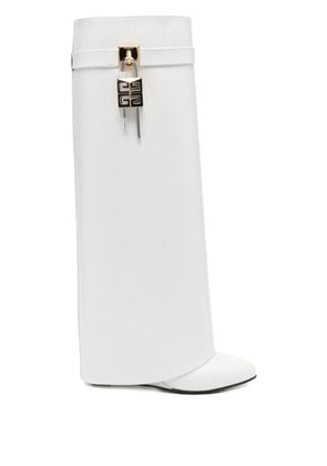 Givenchy 90mm Shark Lock calf-leather boots - White