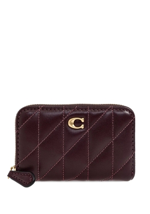 Coach quilted logo-plaque wallet - Red