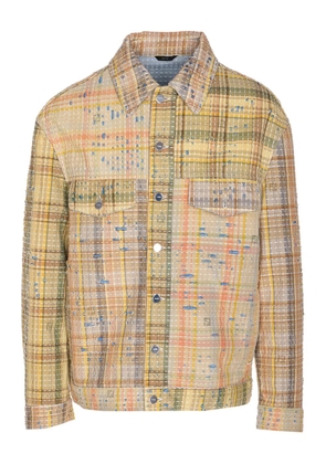 FENDI Patchwork denim jacket - Yellow