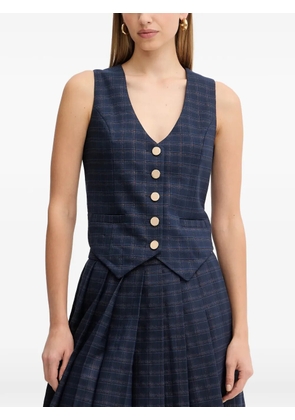 FRACOMINA plaid V-neck gilet top - Blue