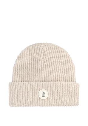 BOGNER Gustav ribbed logo-patch beanie - Neutrals