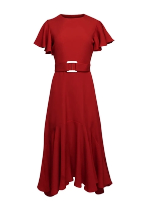 Edeline Lee Dada ruffled belted midi dress - Red