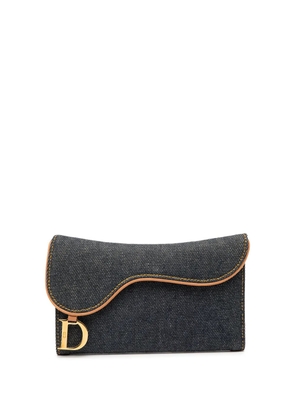 Christian Dior Pre-Owned 2001 Denim Saddle Trifold Continental Wallet long wallets - Blue