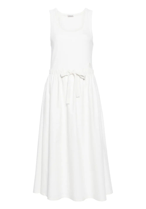 Moncler drawstring-waist midi dress - White