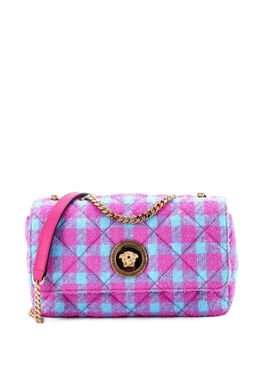 Versace Pre-Owned Medusa Icon Chain Flap Bag Quilted Tweed East West shoulder bag - Pink