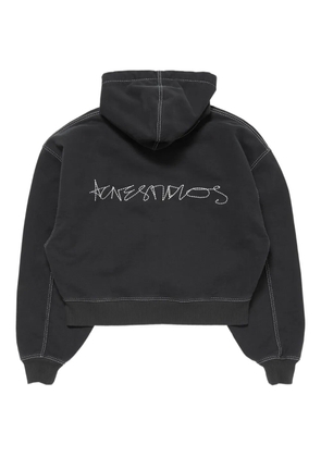 Acne Studios contrast-stitch zip-up hoodie - Black