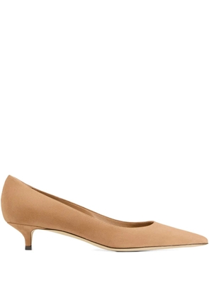 Jimmy Choo 35mm Amelia pointed-toe kitten-heel pumps - Brown
