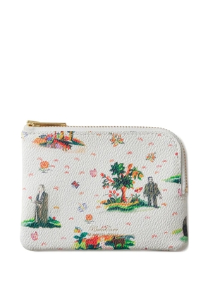 Undercover patterned zip pouch - White