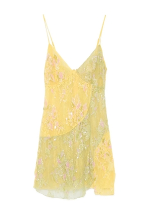 Roberta Einer embellished spaghetti-strap dress - Yellow
