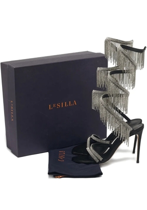 Le Silla crystal straps satin sandals - Black