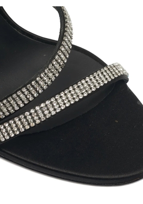 Le Silla crystal straps satin sandals - Black