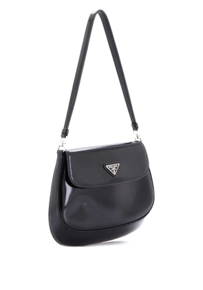Prada Pre-Owned Cleo Flap Shoulder Bag Spazzolato Leather Small hobo bag - Black