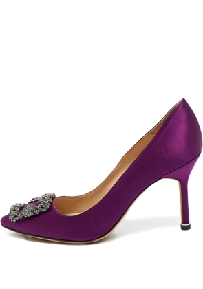 Manolo Blahnik Hangisi satin pumps - Purple