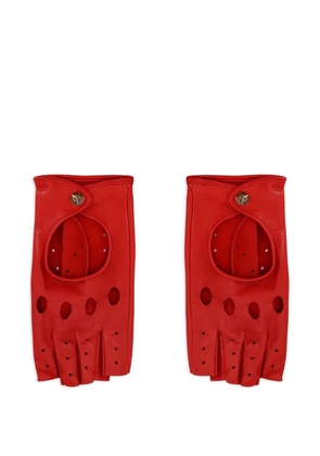 Valentino Garavani perforated leather gloves - Red