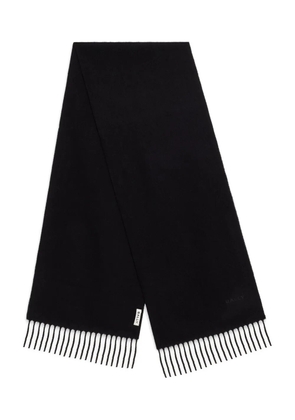 Bally embroidery fringe scarf - Black