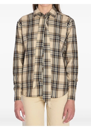 Saint Laurent Lavallière Cassandre long-sleeve shirt - Neutrals